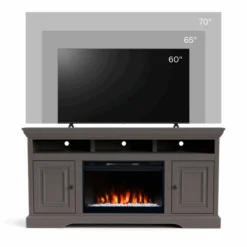 Final Sale 64" Charleston Fireplace TV Stand -Tv Cabinet Store Charleston 64 FIRE MSH with 70 TV scaled