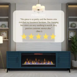 78" Malibu Fireplace TV Stand -Tv Cabinet Store Malibu Fireplace TV Stand 78 Denim Review