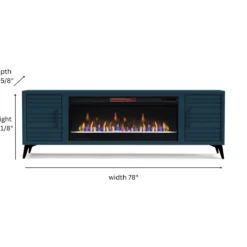78" Malibu Fireplace TV Stand -Tv Cabinet Store Malibu 78 FIRE schematic denim