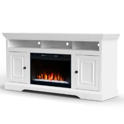 Final Sale 64" Charleston Fireplace TV Stand -Tv Cabinet Store WCHR5210.WHT 2 scaled