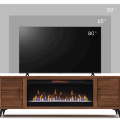 78" Malibu Fireplace TV Stand -Tv Cabinet Store WMLB5415.BRB with 90 TV scaled