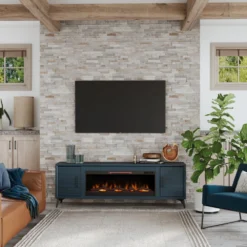 78" Malibu Fireplace TV Stand -Tv Cabinet Store WMLB5415.DEB LS straight on scaled